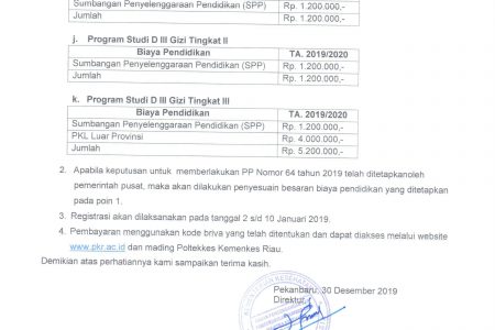 PEMBAYARAN BIAYA PENDIDIKAN MAHASISWA SEMESTER GENAP TAHUN 2019/2021