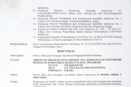 Hasil Assesment Lapangan Daring Prodi DIII Keperawatan