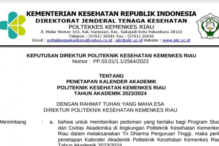KALENDER AKADEMIK POLITEKNIK KESEHATAN KEMENKES RIAU TAHUN AKADEMIK 2023/2024