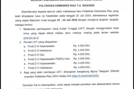 PENGUMUMAN PEMBAYARAN UKT JALUR SIMAMI